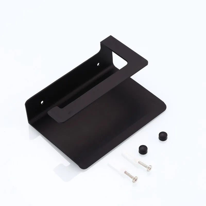 LuxuRoll Aluminium Toiletrolhouder met Telefoonplankje