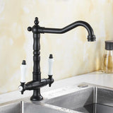 Bronskleurige Keukenkraan – Dubbele Hendel | Warm & Koud Water
