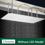 LED Regendouchekop met Temperatuurgevoelige Kleuren – Plafondmontage | 4 Installatiearmen | Vierkant | Chroom / Zwart / Geborsteld Nikkel