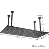 LED Regendouchekop met Temperatuurgevoelige Kleuren – Plafondmontage | 4 Installatiearmen | Vierkant | Chroom / Zwart / Geborsteld Nikkel