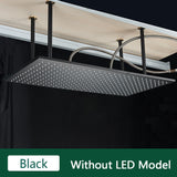 LED Regendouchekop met Temperatuurgevoelige Kleuren – Plafondmontage | 4 Installatiearmen | Vierkant | Chroom / Zwart / Geborsteld Nikkel