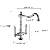 Bronskleurige Keukenkraan – Dubbele Hendel | Warm & Koud Water