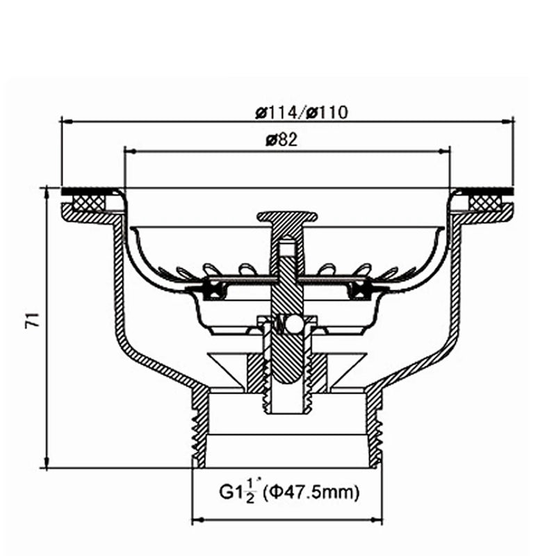 Talea RVS Gootsteenafvoer met Zeef – 114mm/110mm Pop-up Afvoerset