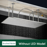 LED Regendouchekop met Temperatuurgevoelige Kleuren – Plafondmontage | 4 Installatiearmen | Vierkant | Chroom / Zwart / Geborsteld Nikkel