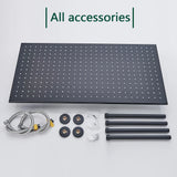 LED Regendouchekop met Temperatuurgevoelige Kleuren – Plafondmontage | 4 Installatiearmen | Vierkant | Chroom / Zwart / Geborsteld Nikkel