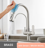 Touch Sensor Wastafelkraan – Uittrekbaar | Chroom | Dubbele Handgreep | Koud & Warm Water