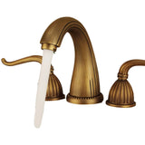 Wastafelkraan – 8 Inch Spreiding | Antiek Messing | Dubbele Handgreep | Drie-gaten Installatie