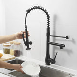 Uittrekbare Keukenkraan | Nikkelgoud | Warm & Koud Water | Enkel Handvat