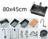 Moderne Roestvrijstalen Keukensink Enkelbak Met Waterval Kraan