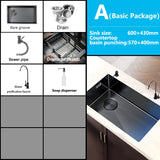 Keukenwastafel Roestvrijstaal Grote Enkele Nano Gegraveerde Honingraat Onderbouw Wastafel