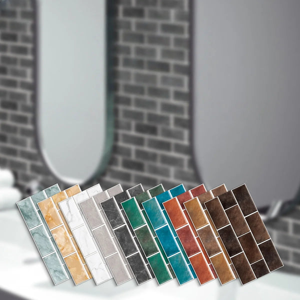 RetroBrick – 6-delige Zelfklevende Retro Baksteen Wandstickers (30x15cm)