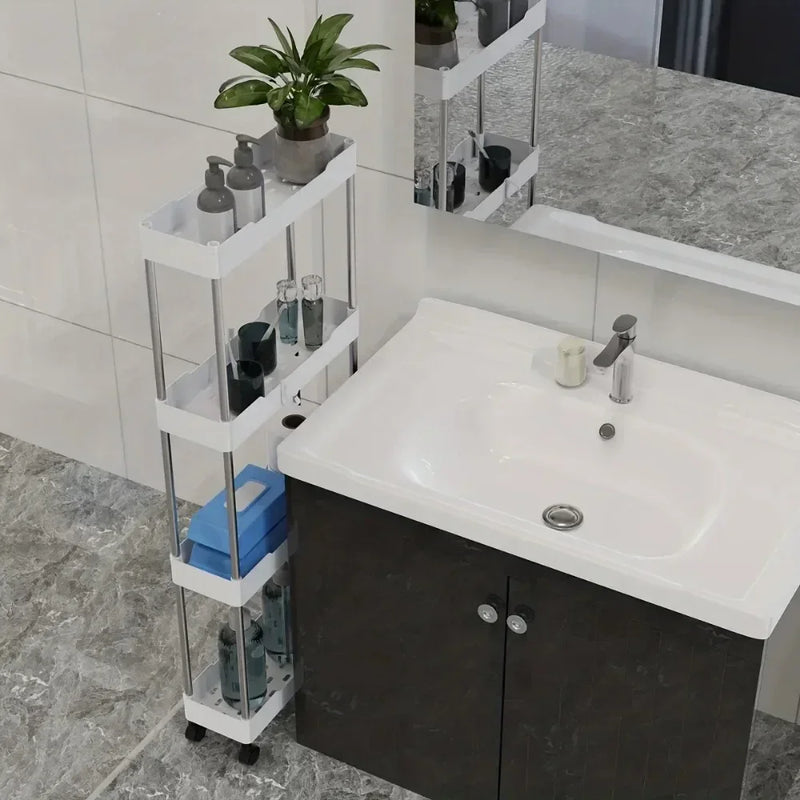 SlimSlide - Multifunctionele Trolley Op Wieltjes met 4 Lagen