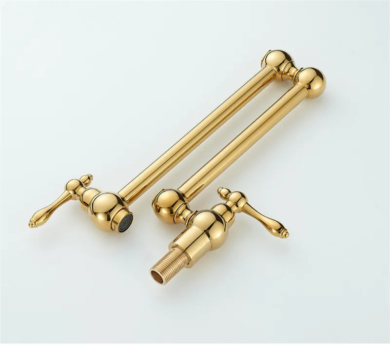 RoyalPour – Luxe Goudkleurige Uitschuifbare Pot Filler Wandkraan