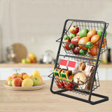 StackEase Dubbele Metalen Fruitmand