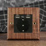 RetroLux Zwart Walnoot 1–4 Gang Wandschakelaar met Messing Toggle