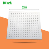 Vierkante Regendouchekop | Roestvrij Staal| Hoge Druk | Plafondmontage