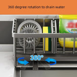 Multifunctionele Sponshouder – Koolstofstaal | Roestbestendig | Zonder Installatie | Met Afvoerfunctie