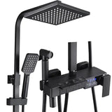 Thermostatische Doucheset – Geborsteld Goud | Messing & ABS | Verstelbare Hoogte | 20 Inch Vierkante Douchekop