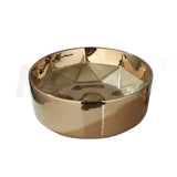 Luxe Handgeschilderde Keramische Wastafel met Gouden Kraan – Rond | Tafelmodel | Inclusief Pop-up Afvoer