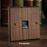 RetroLux Zwart Walnoot 1–4 Gang Wandschakelaar met Messing Toggle