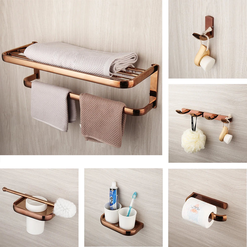 Monite Luxe Roségouden Badkamer Accessoire Set