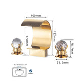 Wijdverspreide Wastafelkraan | Gepolijst Metaal | Dubbele Handgreep