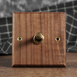 RetroLux Zwart Walnoot 1–4 Gang Wandschakelaar met Messing Toggle