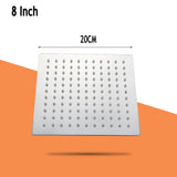 Vierkante Regendouchekop | Roestvrij Staal| Hoge Druk | Plafondmontage