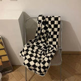 Zwart-Wit Geblokte Handdoekenset | 100% polyester