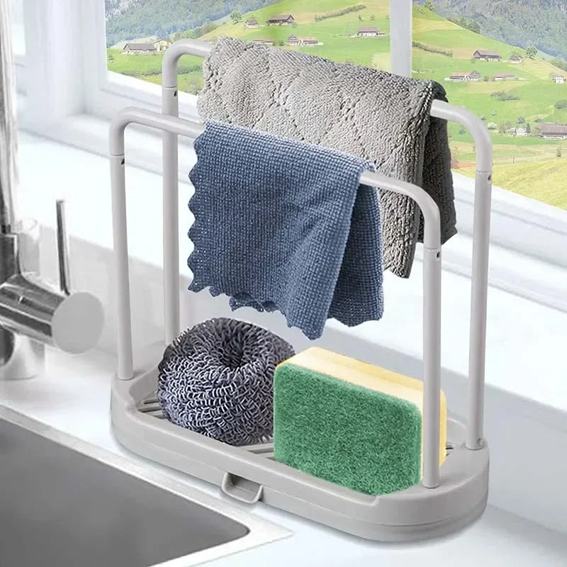 FlexiDry – Afneembare Doek- & Sponshouder voor Spoelbak en Badkamer