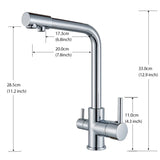Keukenkraan met Filterfunctie – Enkel Handvat | Chroom/Zwart | Warm & Koud Water | Dekgemonteerd