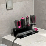 Multifunctioneel Haardrogerrek – Koolstofstaal | Voor Föhn, Stijltang & Krultang