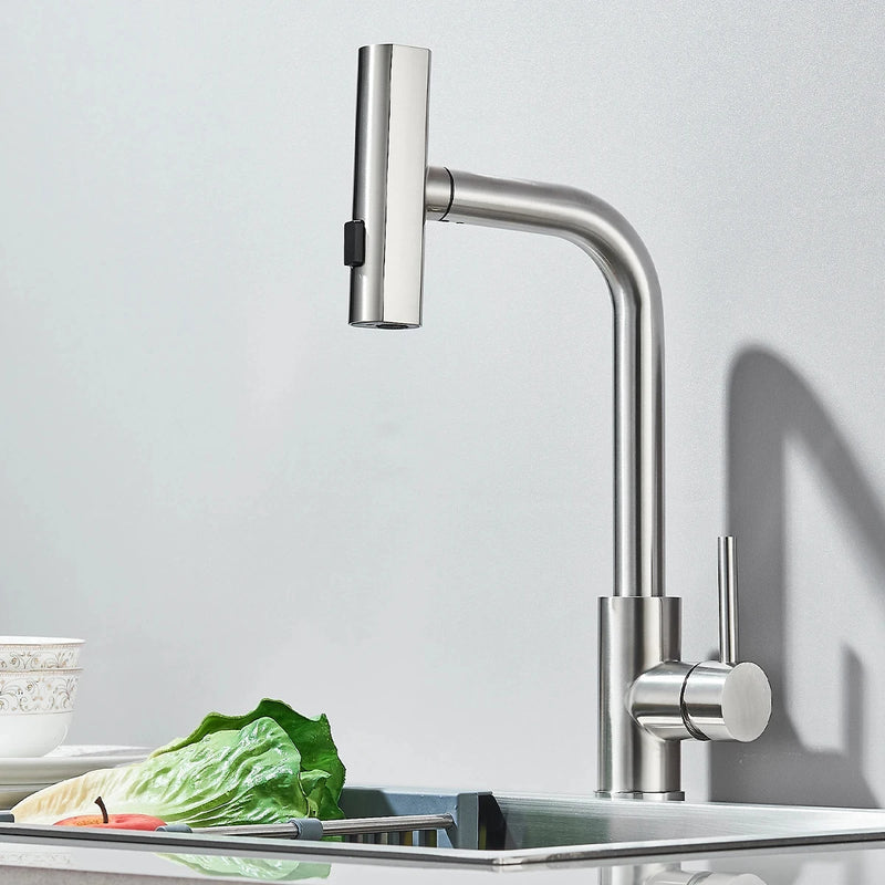 SteelFlex Gun Gray Uittrekbare Keukenkraan