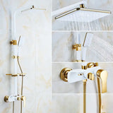 Thermostatische Doucheset – Geborsteld Goud | Messing & ABS | Verstelbare Hoogte | 20 Inch Vierkante Douchekop