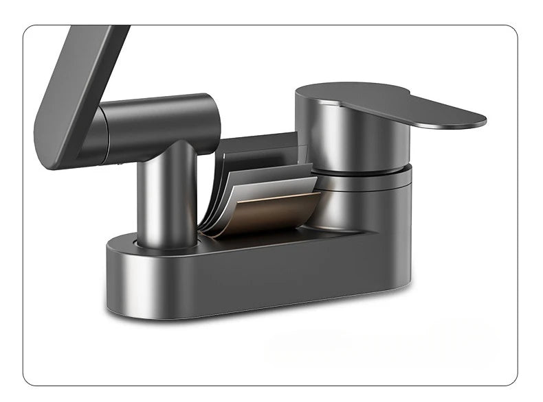 AquaTwist Duo-Flex Wastafelmengkraan – 360° Draaiende Tweegatskraan voor Warm & Koud Water
