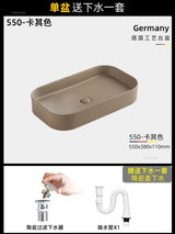 Rechthoekige Keramische Wastafel – Mat Afgewerkt | 9L Capaciteit | Bovenop het Aanrecht | Nordic Stijl