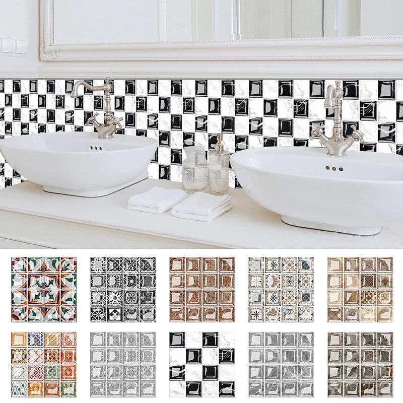 DecoMosaic 10-delige Set 3D Mozaïek Tegelstickers