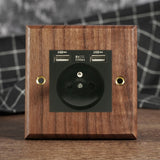 RetroLux Zwart Walnoot 1–4 Gang Wandschakelaar met Messing Toggle