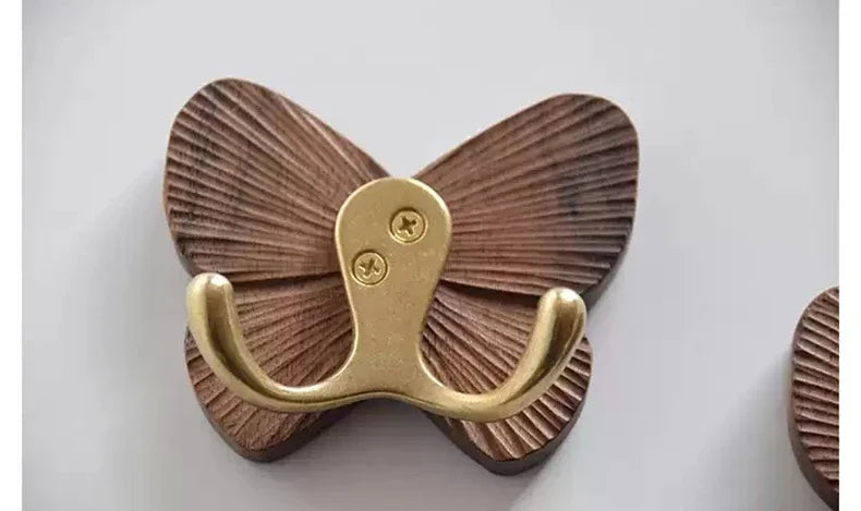 RetroButterfly Zwart Walnoot Wandhaken