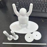 Grappige Gewichtheffer Toiletrolhouder – 3D Geprint | Staand Model | Grijs/Wit/Zwart