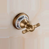 RoyalRetro Antiek Messing Badkamer Accessoireset met Porselein