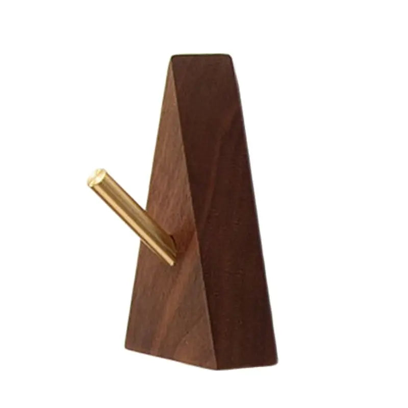 TriLuxe Driehoek Wandhaak – Messing & Massief Hout