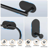 Zelfklevende RVS Badkamer Accessoireset – Geen Boren | Geborstelde Afwerking | Metalen Montage