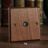 RetroLux Zwart Walnoot 1–4 Gang Wandschakelaar met Messing Toggle