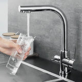 Keukenkraan met Filterfunctie – Enkel Handvat | Chroom/Zwart | Warm & Koud Water | Dekgemonteerd
