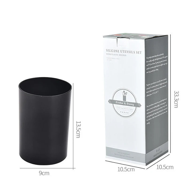 ChefEase – 12-delige Siliconen Keukengerei Set met Houten Handvat