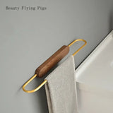 Handdoekrek | Ruimtealuminium & Massief Hout | <50 cm | Vrijstaand