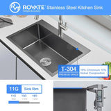 Zwarte Keukenspoelbak – Enkelbak | Topmount | 304 RVS | 9 Inch Diep