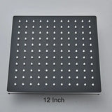 Vierkante Regendouchekop | Mat Zwart – Wand- & Plafondmontage | 360° Roteerbaar