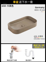 Rechthoekige Keramische Wastafel – Mat Afgewerkt | 9L Capaciteit | Bovenop het Aanrecht | Nordic Stijl